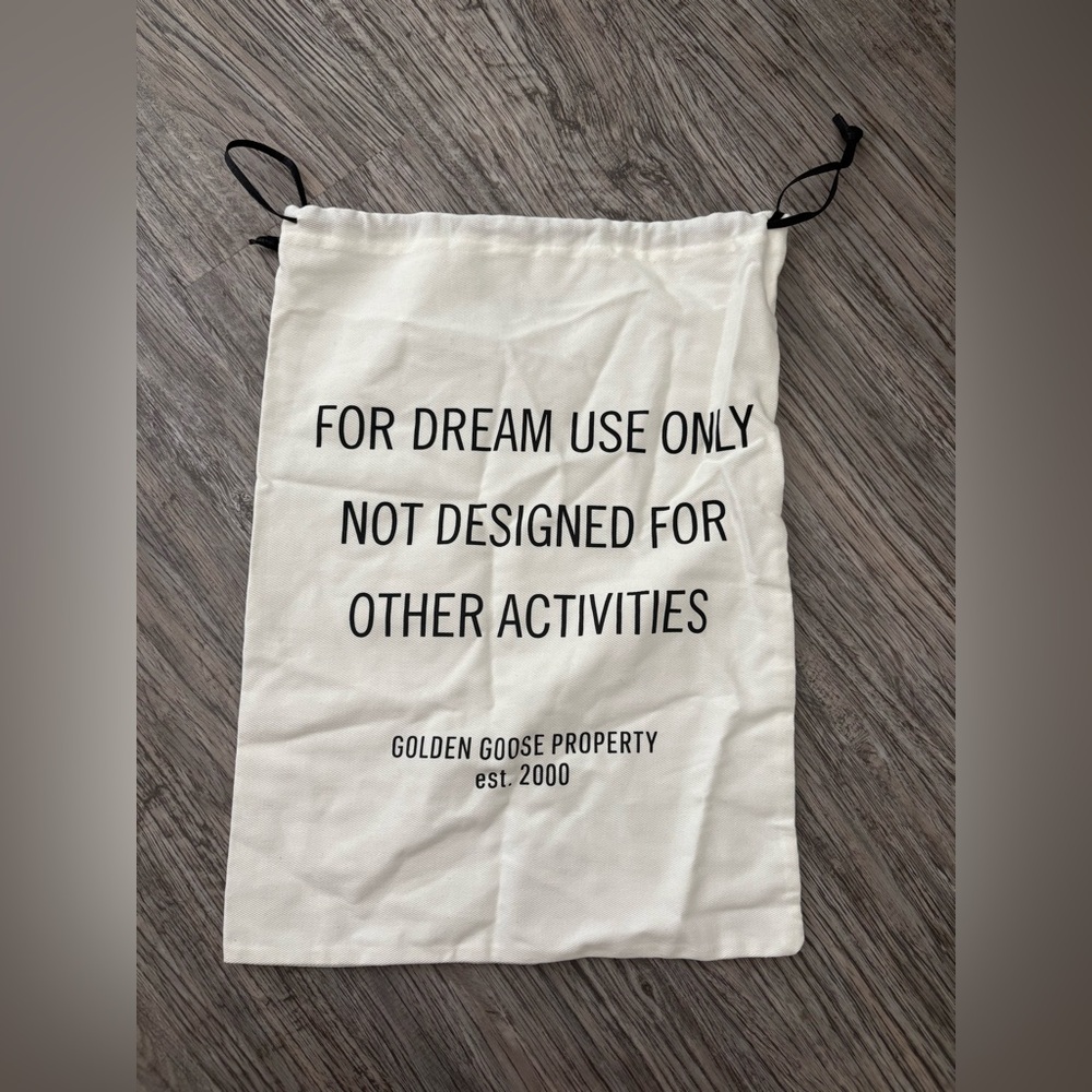 Golden Goose Drawstring Dust Bag Fabric, White